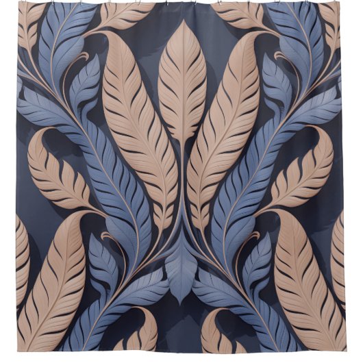 Saraswati Feather Relief シャワーカーテン (正面)