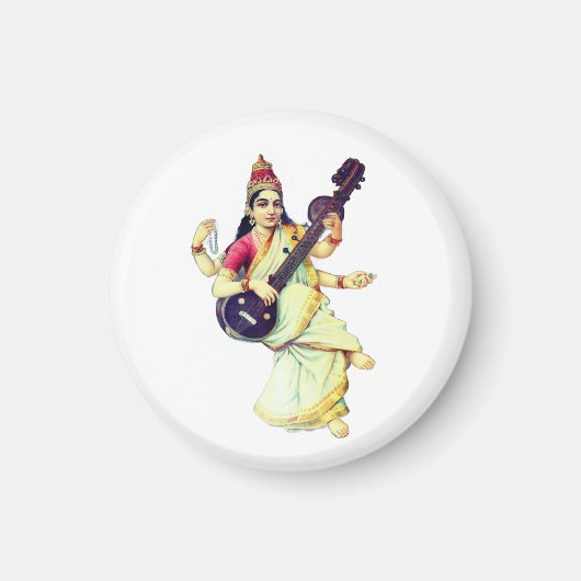 Saraswati, Hindu Goddess マグネット (正面)