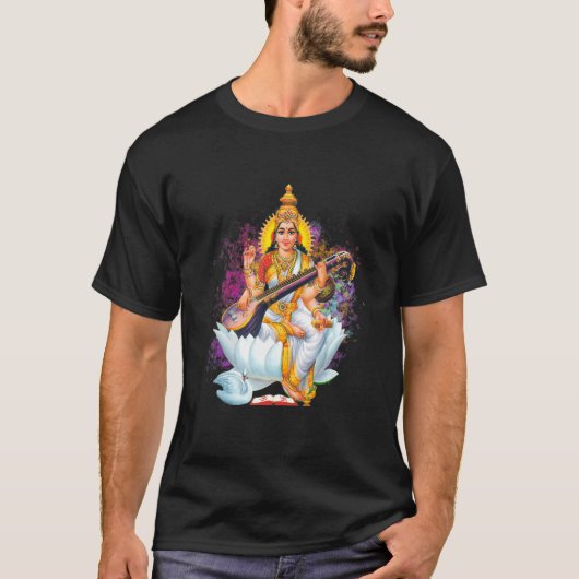 Saraswati Holi Day Third Eye Isha Hindu Linga Tシャツ (正面)