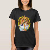Saraswati Sacred Geometry Third Eye Isha Hindu Lin Tシャツ (正面)