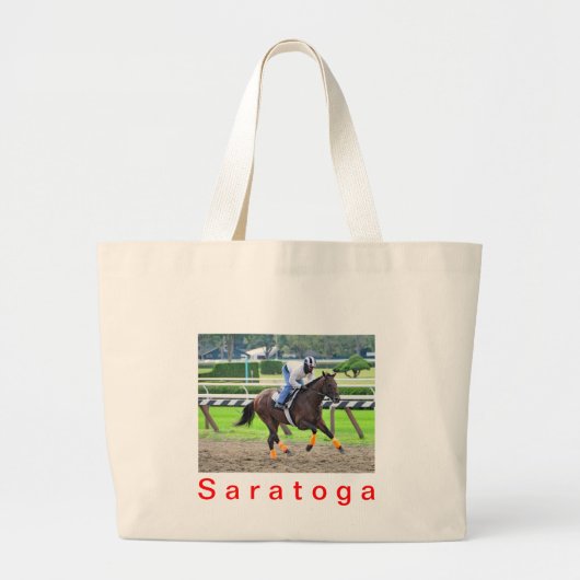 Saratogaの朝のトレーニング ラージトートバッグ (正面)