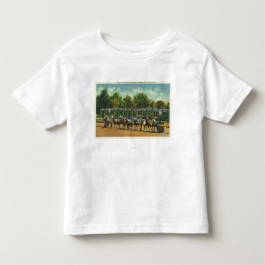 Saratogaの競技場のスタートライン眺め トドラーTシャツ (正面)