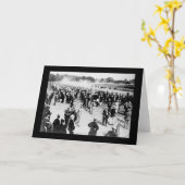 Saratogaの競馬トラック1913年 カード (黄色い花)