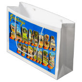 Saratoga SpringsニューヨークNY古い旅行記念品 ラージペーパーバッグ (正面アングル)