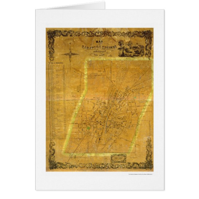 Saratoga Springs、Bevan 1854年著ニューヨークの地図 (正面)