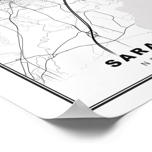 Saratoga Springs Map ポスター (角)