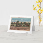 Saratoga Springs、NY -競馬トラック場面 カード (黄色い花)