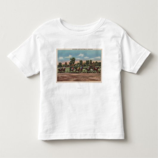 Saratoga Springs、NY -競馬トラック場面 トドラーTシャツ (正面)