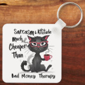 Sarcasm & Attitude Funny Cat Lover Gift キーホルダー (裏面)