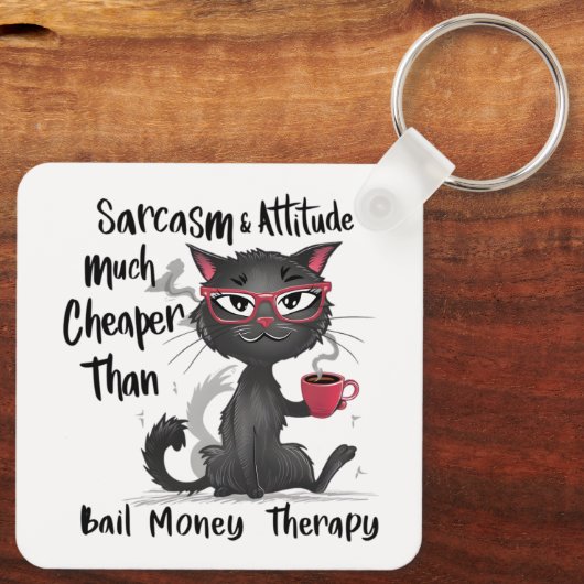 Sarcasm & Attitude Funny Cat Lover Gift  キーホルダー (裏面)