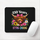 Sarcasm Highland Cow Happy New 250 Years American  マウスパッド (マウス)