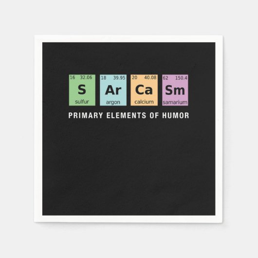 Sarcasm Periodic Table Funny Quote And Saying Gift スタンダードカクテルナプキン (正面)