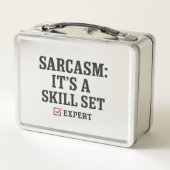 Sarcasm Skill Set Expert Typography メタルランチボックス (裏面)