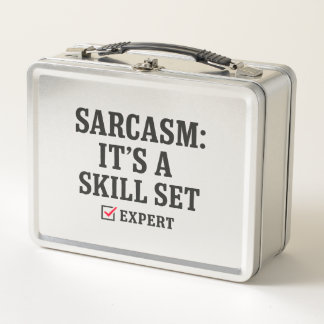 Sarcasm Skill Set Expert Typography メタルランチボックス