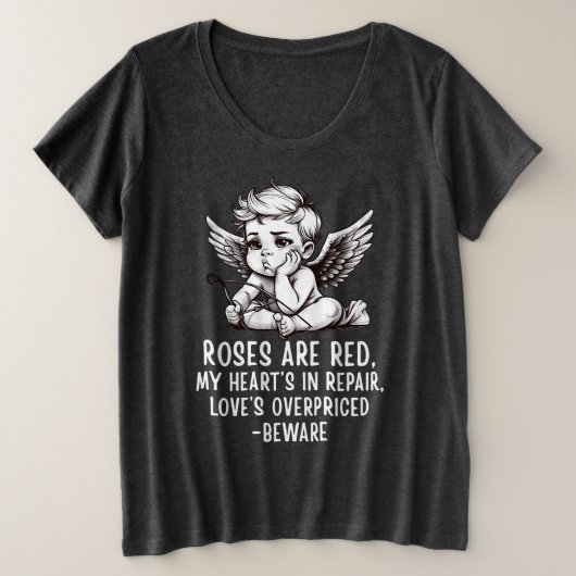 Sarcastic Anti-Valentine Cupid T-Shirt プラスサイズTシャツ (デザイン正面)