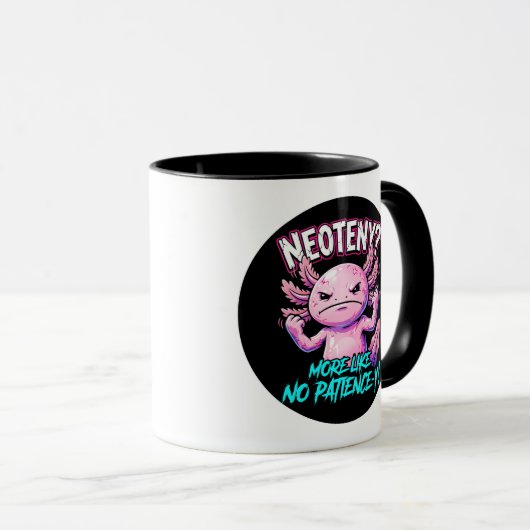 Sarcastic Axolotl No Patience Funny Meme マグカップ (正面右)