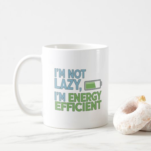 Sarcastic Battery Life Quote Energy Efficient コーヒーマグカップ (ドーナツ)