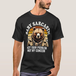 Sarcastic Bear Retro Sunset Streetwear Art Tシャツ