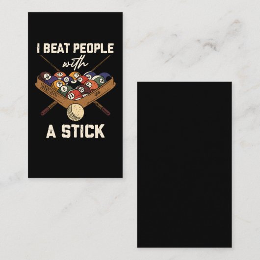 Sarcastic Billiard 8 Ball Humor Pool 名刺 (正面/裏面)