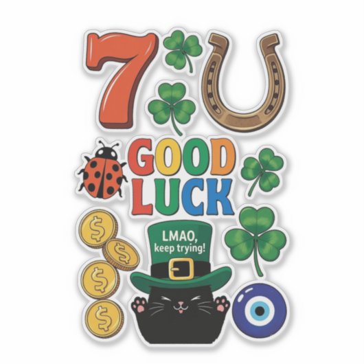 Sarcastic black cat  and Lucky charms シール (正面)