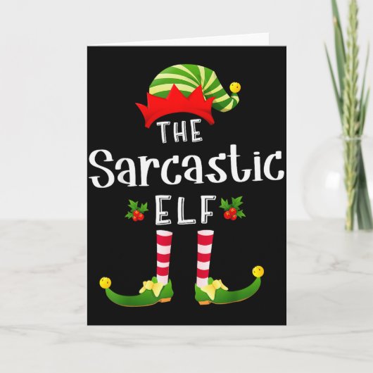 Sarcastic Christmas Elf Matching Pajama X-mas Part カード (正面)