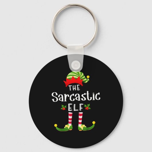 Sarcastic Christmas Elf Matching Pajama X-mas Part キーホルダー (正面)