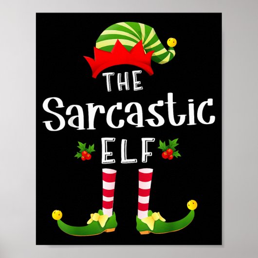 Sarcastic Christmas Elf Matching Pajama X-mas Part ポスター (正面)