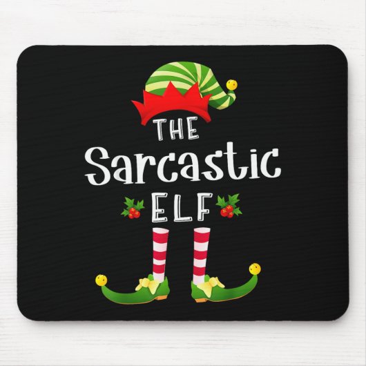 Sarcastic Christmas Elf Matching Pajama X-mas Part マウスパッド (正面)