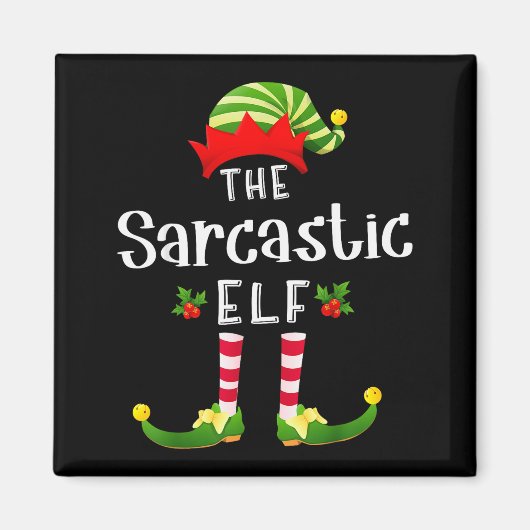 Sarcastic Christmas Elf Matching Pajama X-mas Part マグネット (正面)