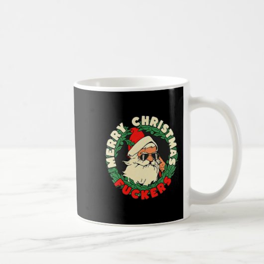 Sarcastic Christmas Merry Xmas Forer Funny Santa H コーヒーマグカップ (右)
