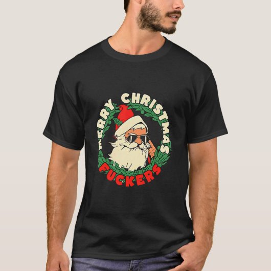 Sarcastic Christmas Merry Xmas Forer Funny Santa H Tシャツ (正面)