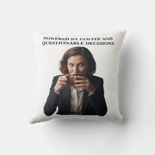 Sarcastic Coffee Throw Pillow クッション (裏面)