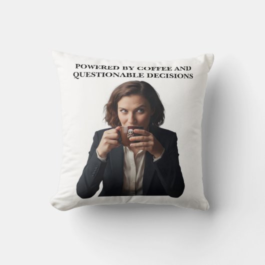 Sarcastic Coffee Throw Pillow クッション (正面)