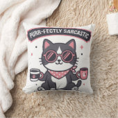 Sarcastic Cool Cat Bandana Coffee Lover Gift クッション (ブランケット)