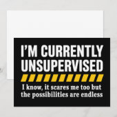 Sarcastic Dad Fathers Day Currently Unsupervised  招待状 (正面/裏面)