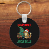 Sarcastic Dog Christmas Srit Ting Jingle Bells Hum キーホルダー (正面)