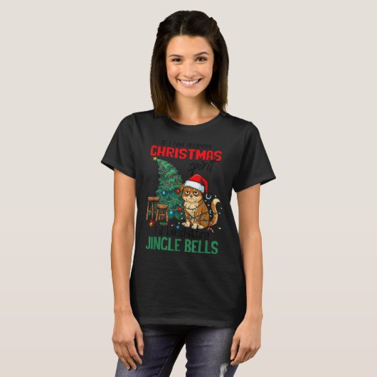 Sarcastic Dog Christmas Srit Ting Jingle Bells Hum Tシャツ (正面フル)