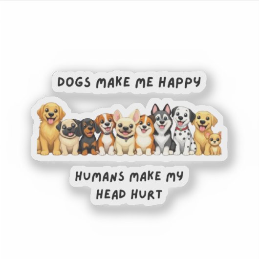 sarcastic dog stickers シール (正面)