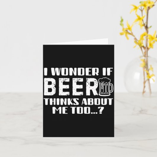 Sarcastic Drinking Funny Beer Day Drinking Beer Qu カード (黄色い花)