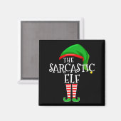 Sarcastic Elf Family Matching Group Christmas Prem マグネット (正面/裏面)
