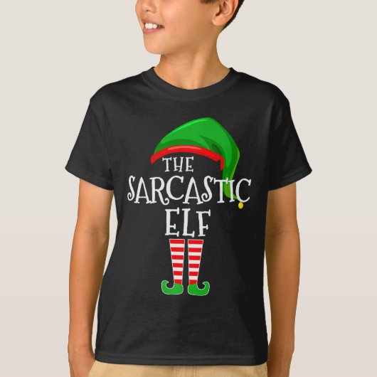 Sarcastic Elf Family Matching Group Christmas Prem Tシャツ (正面)