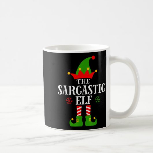 Sarcastic Elf Funny Matching Family Group Christma コーヒーマグカップ (右)