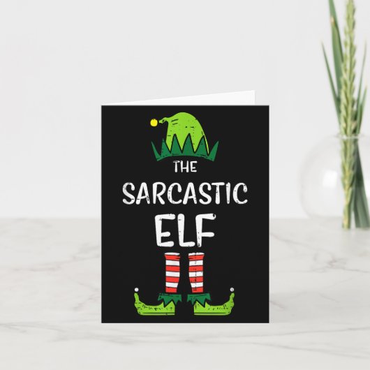 Sarcastic Elf Xmas Matching Christmas For Family M カード (正面)