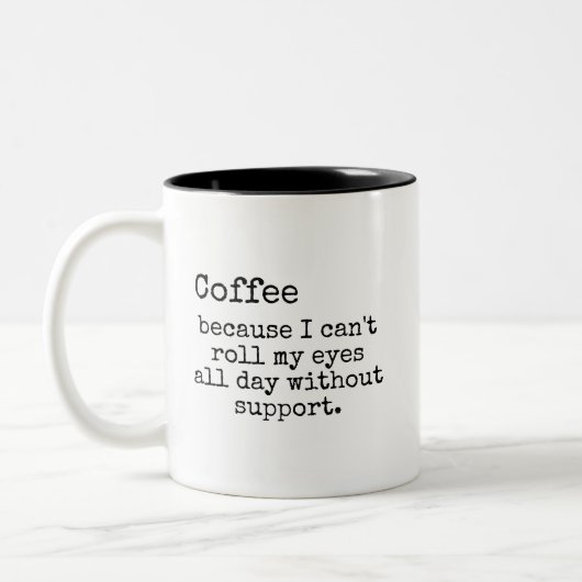 Sarcastic Eye-Roll Coffee Mug ツートーンマグカップ (左)