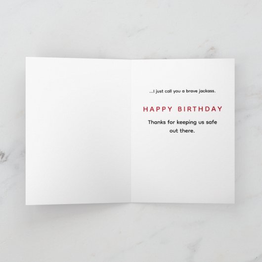 Sarcastic Firefighter Jackass Birthday Card カード (内部)