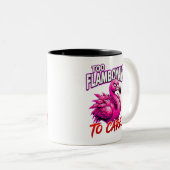 Sarcastic Flamingo Too Flamboyant To Care ツートーンマグカップ (正面右)