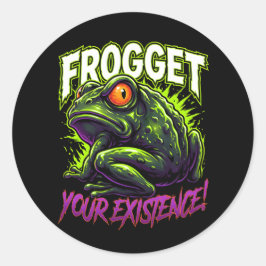 Sarcastic Frog Forget Your Existence Funny Meme ラウンドシール