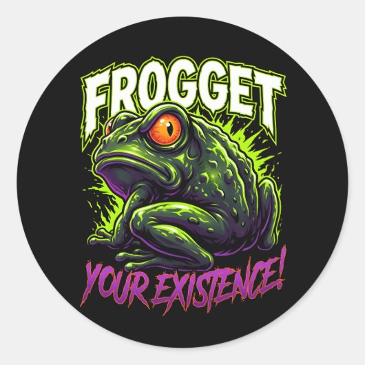 Sarcastic Frog Forget Your Existence Funny Meme ラウンドシール (正面)