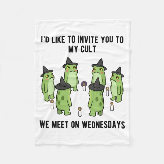 Sarcastic Frog Meme Funny Amphibian Cult Men And W フリースブランケット (正面)