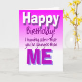 Sarcastic funny happy birthday greeting card カード (黄色い花)